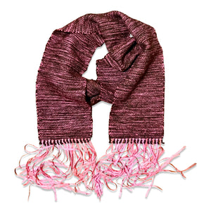 Pink & Raspberry Alpaca with Long Pink Fringe
